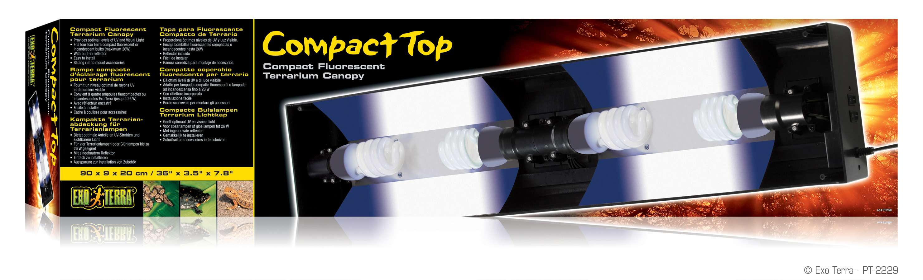 Exo terra Compact Topp 90x20x9cm Large