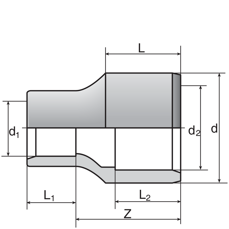PVC Overgang 40-32-20mm