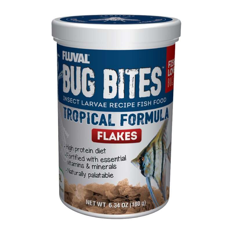Fluval Bug Bites Tropical Flakes 180g A7333