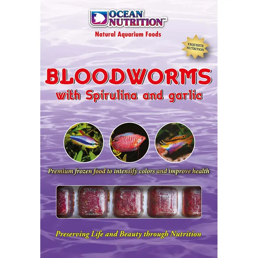 Ocean Nutrition Bloodworms with Spirulina and Garlic 100g Frozen