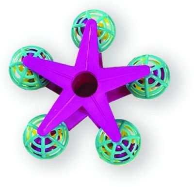 Stjerne med baller & bjeller 10x4x10cm