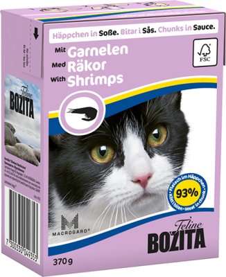 Bozita katt Biter i saus med Reker 370g