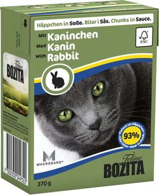 Bozita katt Biter i saus med Kanin 370g