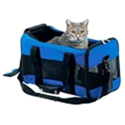 Hunde/katte veske, neopren 46x28x26cm, blå, til hund og katt