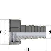 PVC Slangenippel 1"" innvendig gjenge