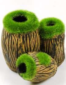 Aqua Nova Tønner med mose 3stk,10x8x9cm