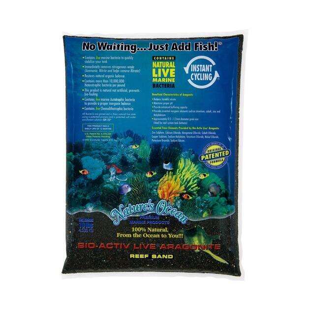 Natures Ocean Bio-Active Live Aragonite Sand Black 0,5-1,5mm 9,07 kg